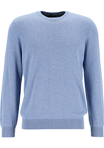 MARVELIS modern fit trui katoen, O-hals, lichtblauw