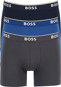 HUGO BOSS Power boxer briefs (3-pack), heren boxers normale lengte, navy, blauw, grijs
