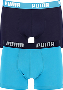 Puma Basic Boxer heren (2-pack), aqua en blauw