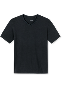 SCHIESSER Mix+Relax T-shirt, heren shirt korte mouwen v-uitsnijding zwart