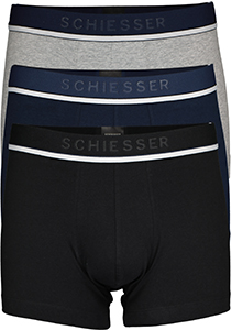 SCHIESSER 95/5 shorts (3-pack), zwart, blauw en grijs