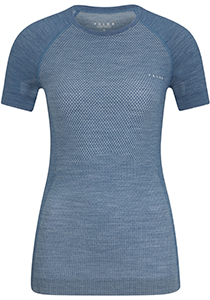 FALKE dames T-shirt Wool-Tech Light, thermoshirt, blauw (capitain)