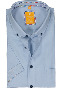 Redmond modern fit overhemd, korte mouw, Oxford, blauw