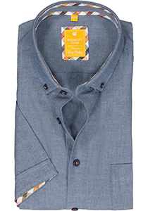 Redmond modern fit overhemd, korte mouw, Oxford, blauw