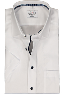 MARVELIS modern fit overhemd, korte mouw, structuur, wit