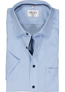 MARVELIS modern fit overhemd, korte mouw, structuur, lichtblauw
