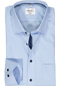 MARVELIS modern fit overhemd, mouwlengte 7, structuur, lichtblauw