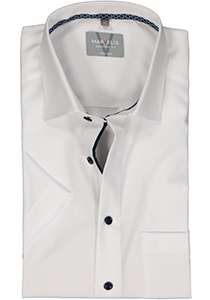 MARVELIS comfort fit overhemd, korte mouw, structuur, wit