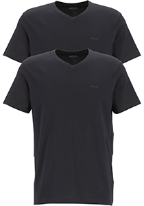 HUGO BOSS Comfort T-shirts relaxed fit (2-pack), heren T-shirts V-hals, zwart