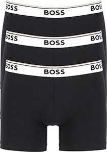 HUGO BOSS Power boxer briefs (3-pack), heren boxers normale lengte, zwart met witte band
