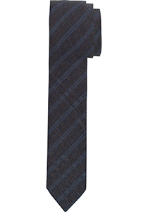 OLYMP extra smalle stropdas, bruin gestreept