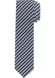 OLYMP smalle stropdas, nachtblauw gestreept