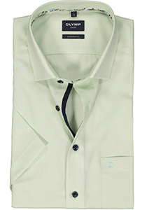 OLYMP modern fit overhemd, korte mouw, structuur, groen