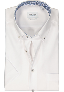 ETERNA comfort fit overhemd korte mouw, Oxford, wit (contrast)