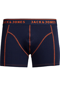 JACK & JONES Jacsimple trunks (1-pack), heren boxer normale lengte, blauw met oranje stiksels