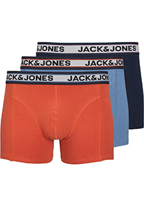 JACK & JONES Jacmarco solid trunks (3-pack), heren boxers normale lengte, blauw en rood