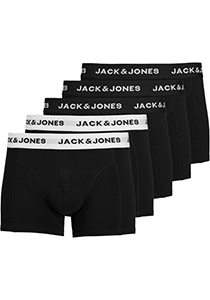 JACK & JONES Jacsolid trunks (5-pack), heren boxers normale lengte, zwart