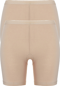 TEN CATE Basic women pants  (2-pack), dames slips lange pijp met middelhoge taile, huidskleur