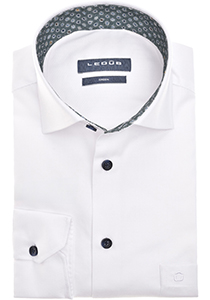 Ledub modern fit overhemd, mouwlengte 72 cm, popeline, wit