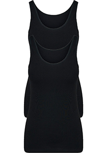 RJ Bodywear Everyday dames Domburg hemd (2-pack), zwart
