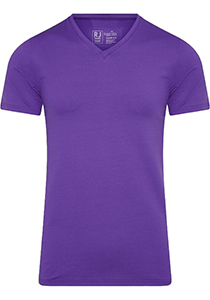 RJ Bodywear Pure Color T-shirt (1-pack), heren T-shirt met V-hals, paars