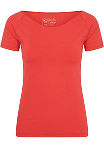 RJ Bodywear Pure Color dames T-shirt (1-pack), rood