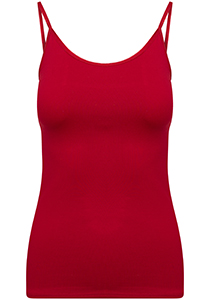 RJ Bodywear Pure Color dames spaghetti top (1-pack), hemdje met smalle verstelbare bandjes, donkerrood
