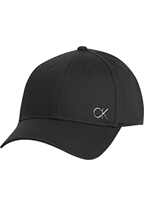 Calvin Klein pet, CK bombed metal baseball cap, zwart