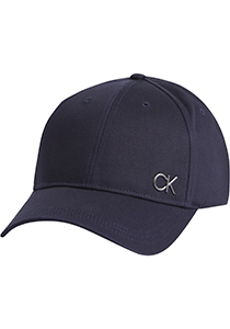 Calvin Klein pet, CK bombed metal baseball cap, donkerblauw