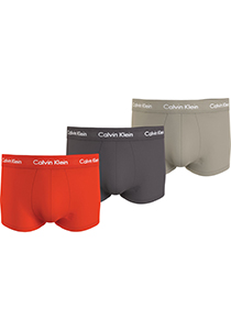 Calvin Klein Trunk (3-pack), heren boxers normale lengte, oranje, donkergrijs, kaki
