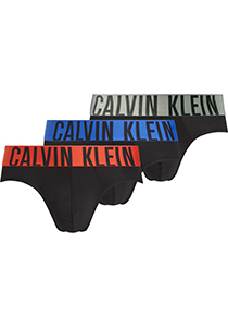 Calvin Klein Hipster Briefs (3-pack), heren slips, zwart met gekleurde tailleband