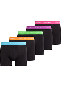 Calvin Klein Boxer Briefs (5-pack), heren boxers extra lang, zwart met gekleurde tailleband