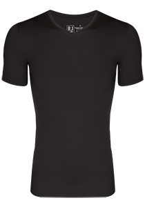 RJ Bodywear Pure Color T-shirt V-hals, zwart microfiber