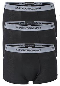 Emporio Armani Trunks Essential Core (3-pack), heren boxers kort, zwart 