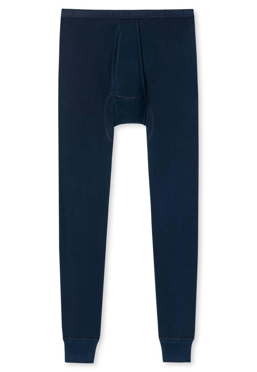 SCHIESSER OriginalFeinripp lange onderbroek (1-pack), heren lange onderbroek met gulp nachtblauw
