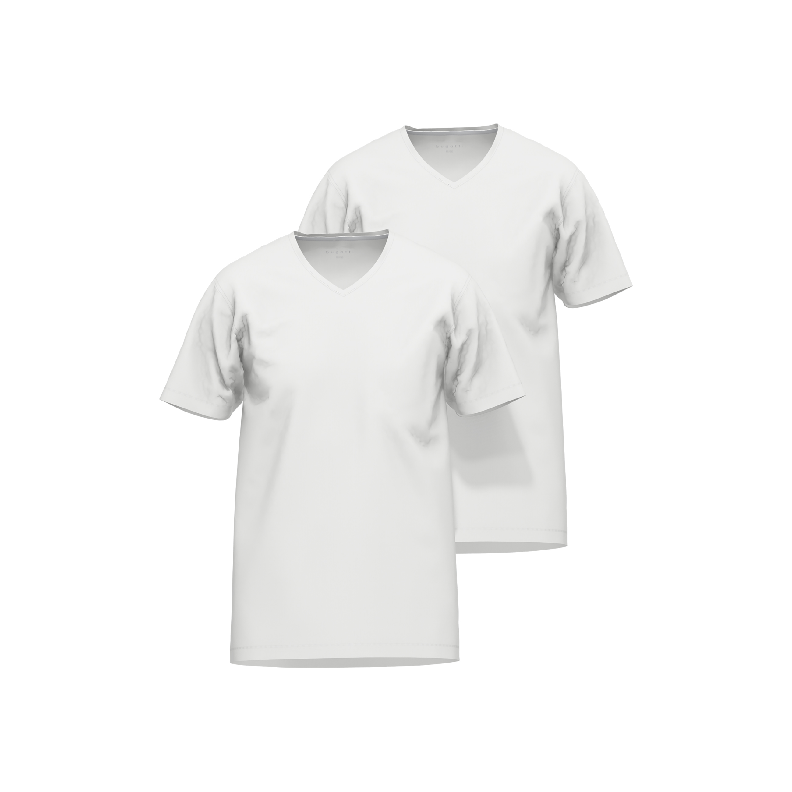 BUGATTI heren slim fit T-shirt V-hals (1-pack), wit