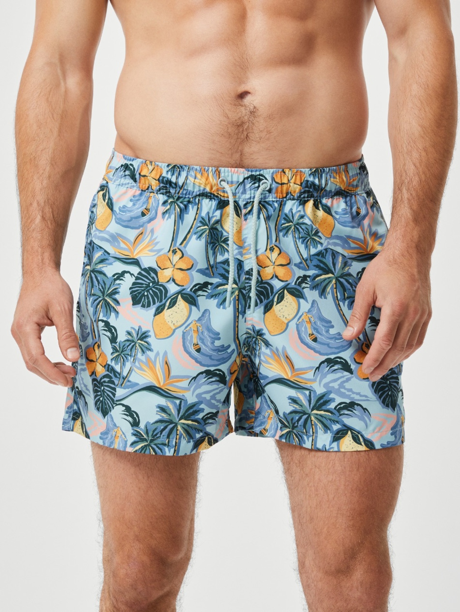 Bjorn Borg Print Swim Shorts, heren zwembroek, citroenen print