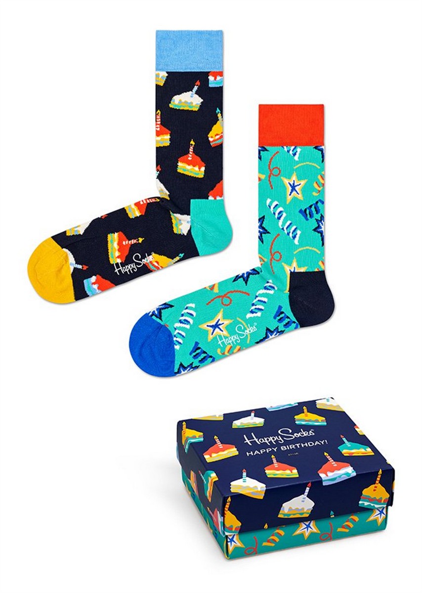 Happy Socks Birthday Gift Box (2-pack), unisex sokken in cadeauverpakking