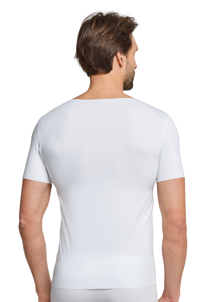 SCHIESSER Laser Cut T-shirt (1-pack), heren shirt korte mouwen wit