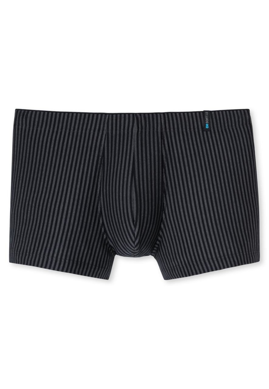 SCHIESSER Long Life Soft boxer (1-pack), heren blauw en zwart gestreepte short