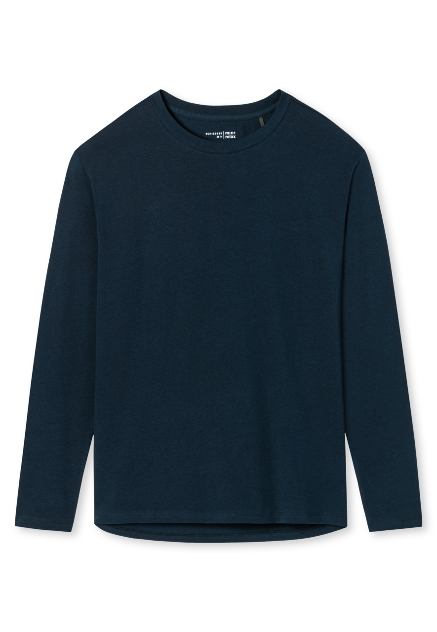 SCHIESSER Mix+Relax T-shirt, dames shirt lange mouwen donkerblauw