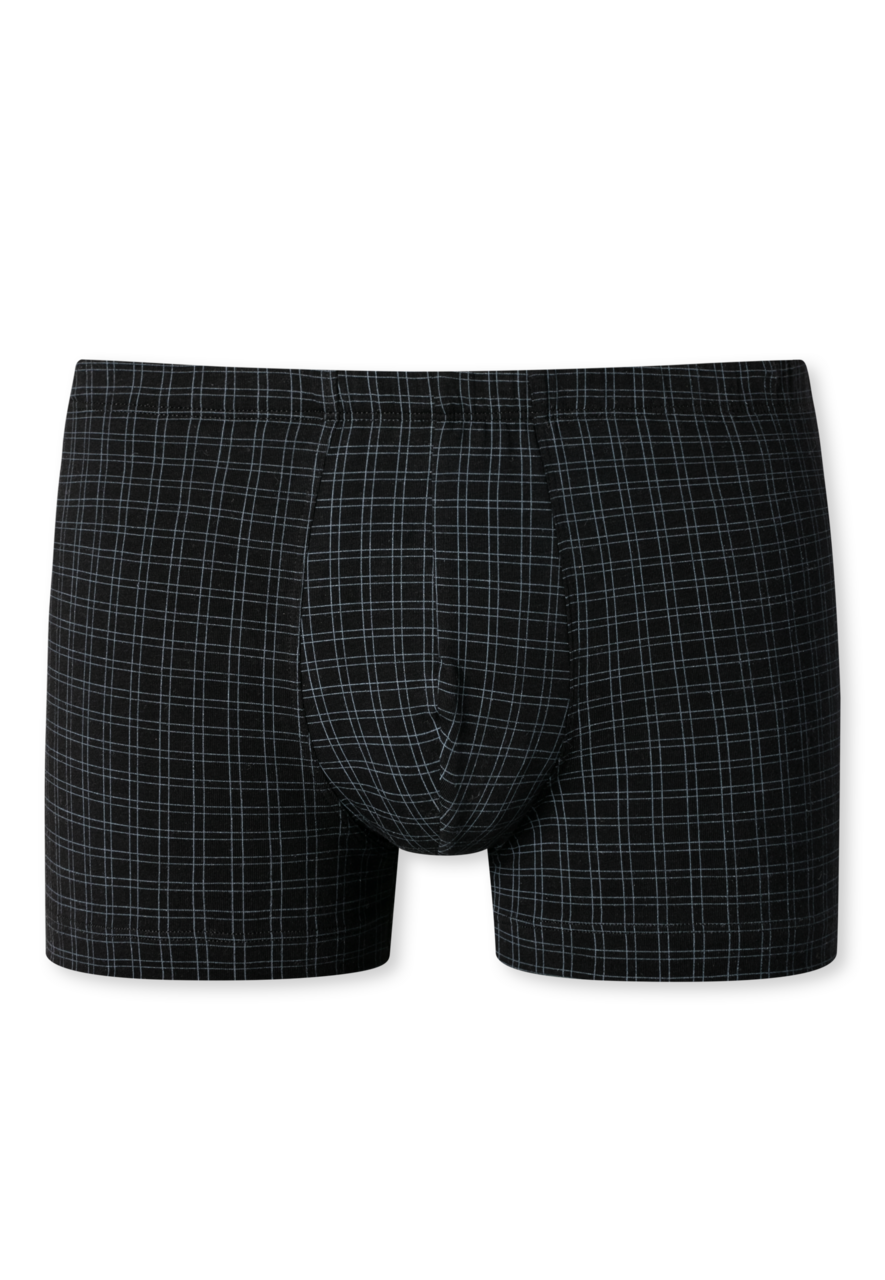 SCHIESSER Cotton Casuals boxer (1-pack), heren shorts zwart geruit