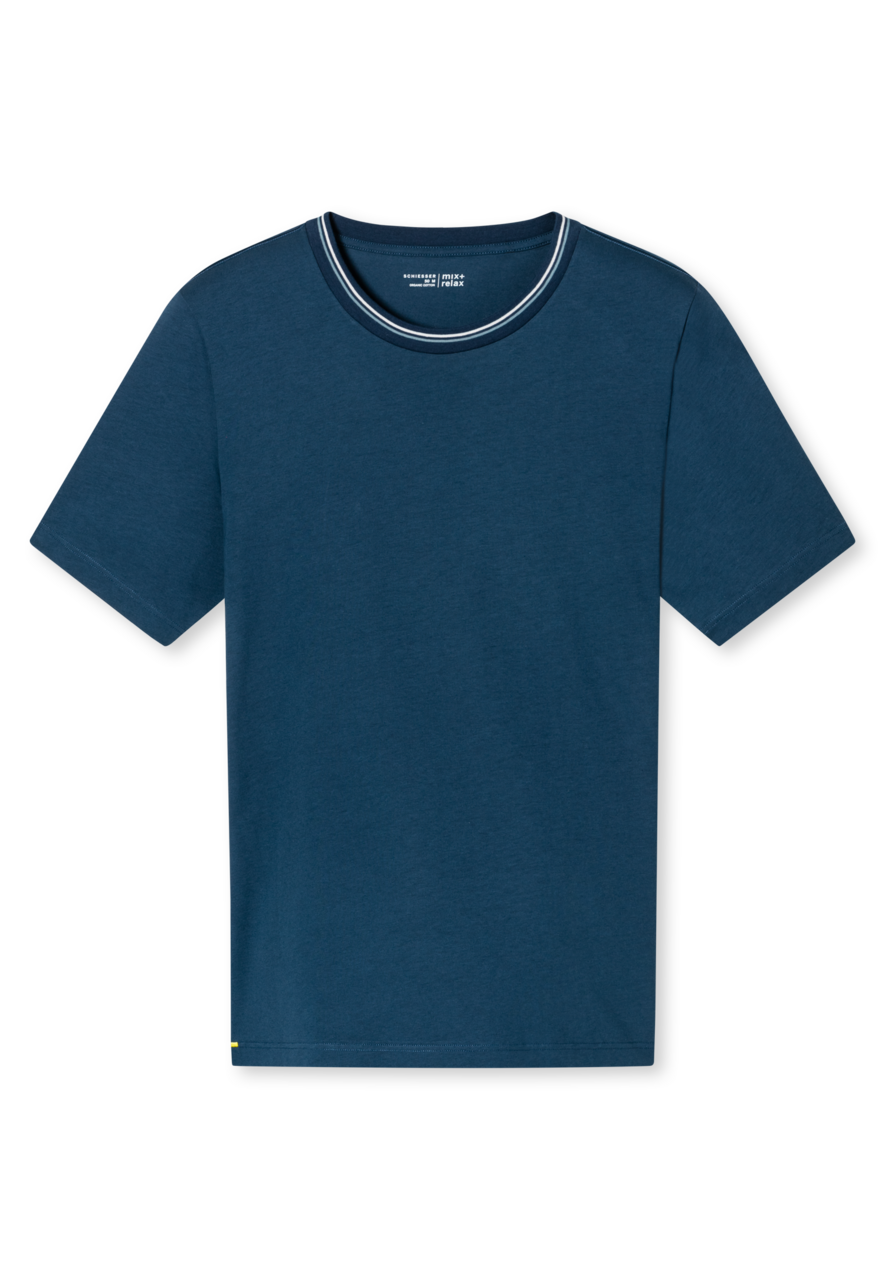 SCHIESSER Mix+Relax T-shirt, heren shirt korte mouw organic cotton strepen admiral