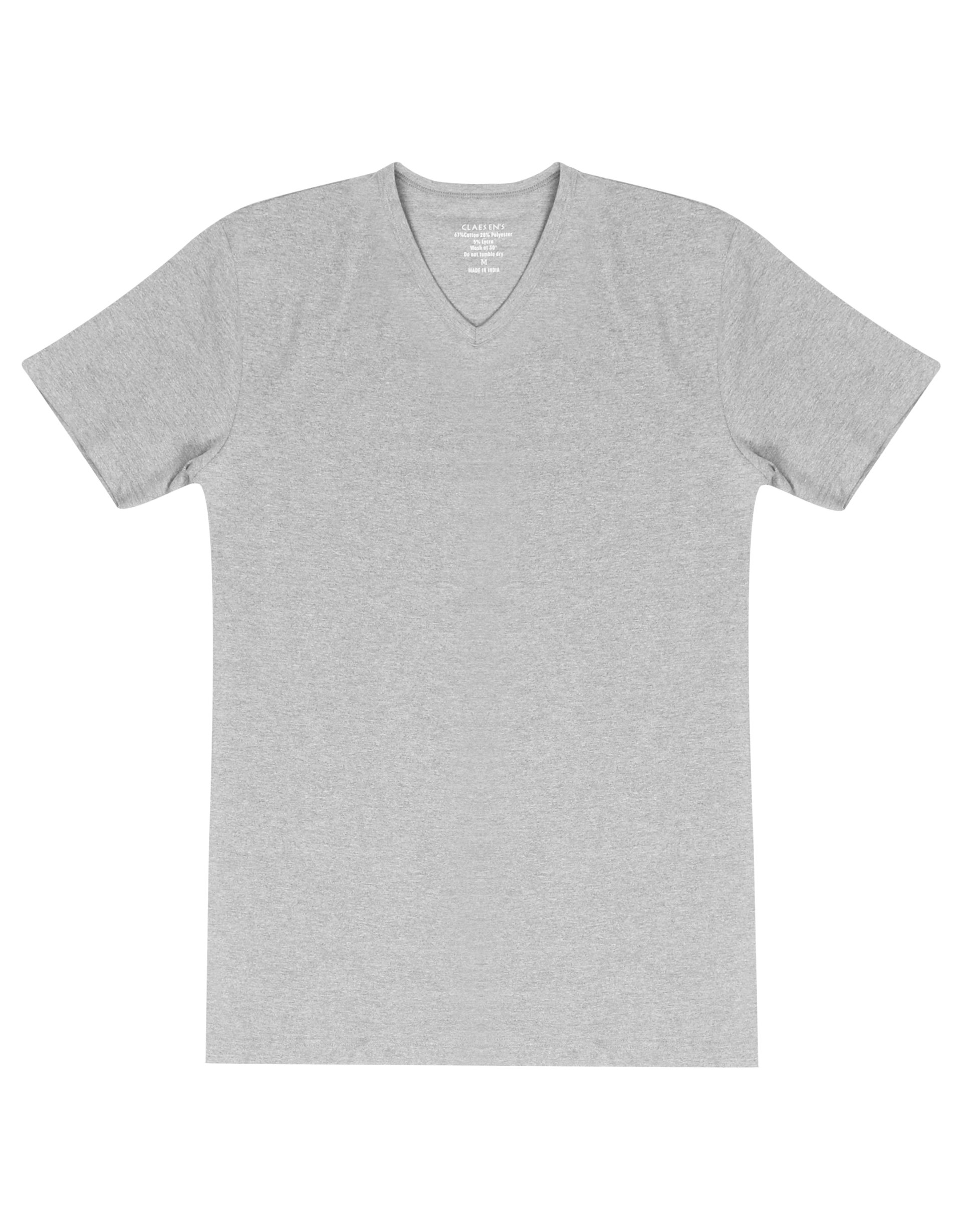 Claesen's Basics T-shirt (2-pack), heren T-shirt V-hals, grijs