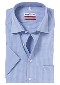 MARVELIS modern fit overhemd, korte mouw, blauw-wit geruit